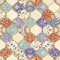 Seamless colorful patchwork in turkish style. Islam, Arabic, Indian, ottoman motifs. Endless pattern can be used for ceramic tile, Royalty Free Stock Photo